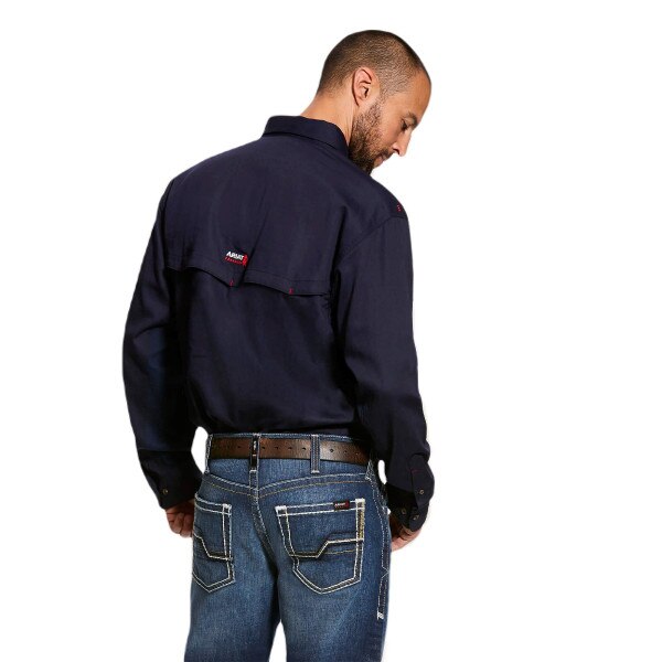 Ariat FR Solid Vent Work Shirt in Navy